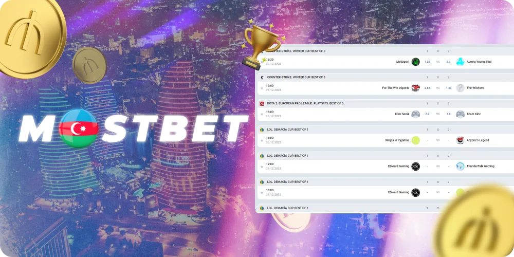 Mostbet eSports matçlarının seçimi